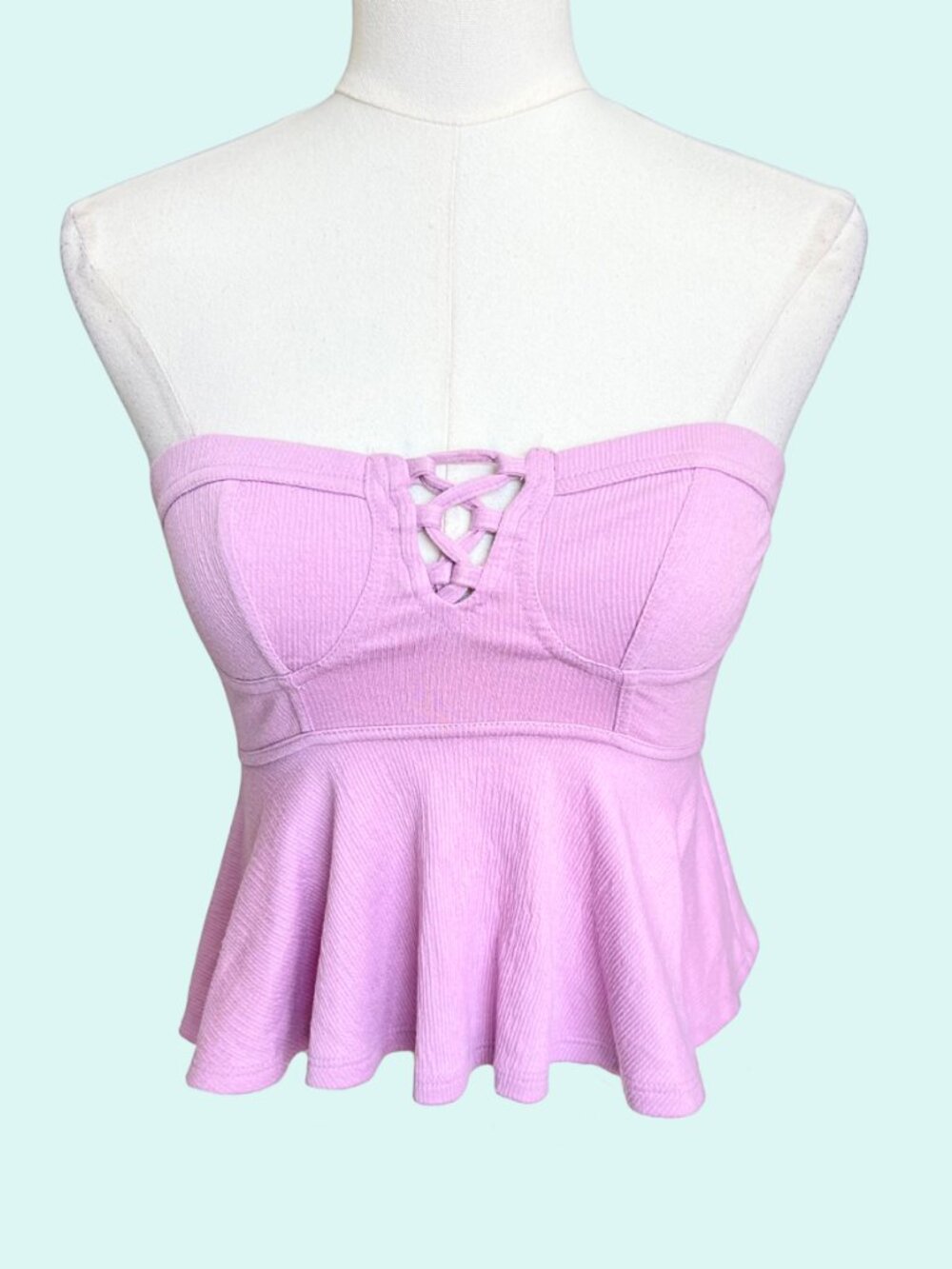Free People Strapless Peplum Bustier Top